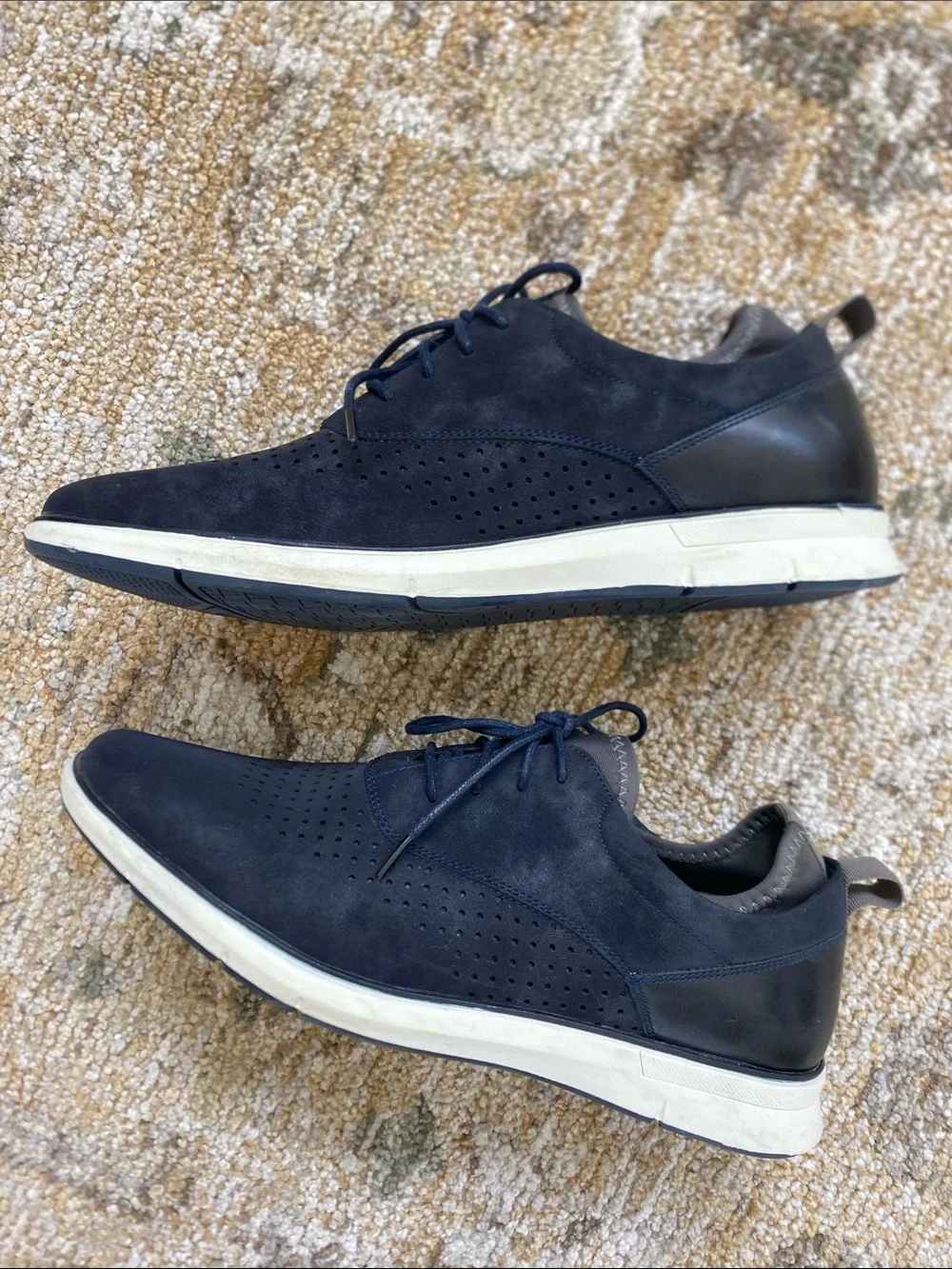 Van Heusen Flex Memory Foam Navy Perforated Lace-Up Oxfords
